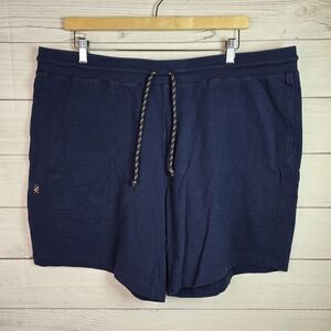 Rhone Bolinas Washed Sweat Shorts Blue Drawstring Cotton Knit Pull On Men Sz XXL